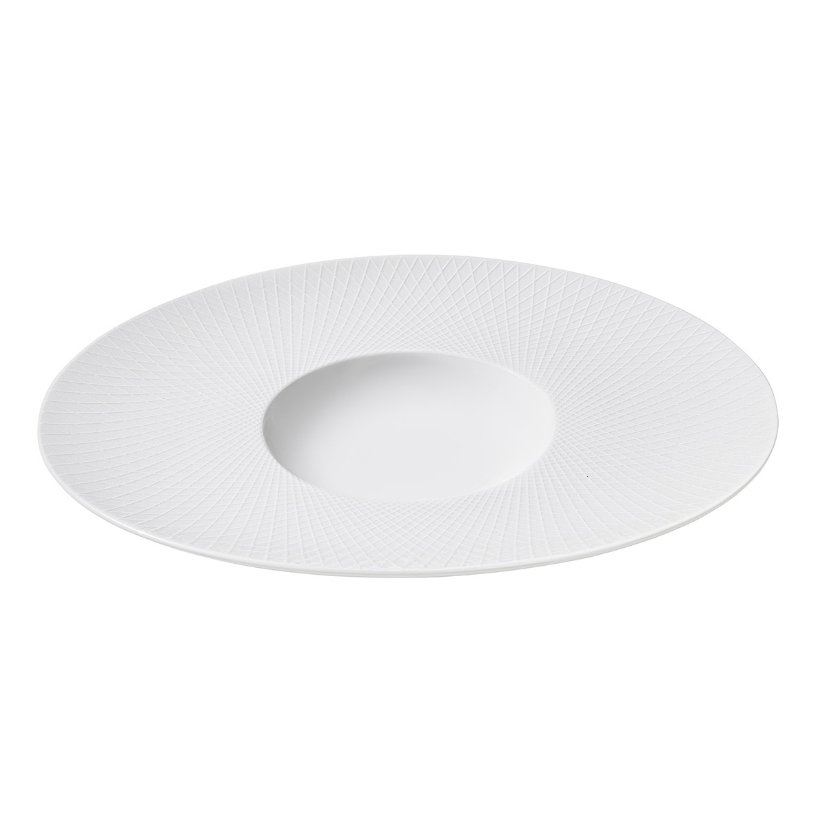 Degrenne Collection Graphique Blanc Classique White Oval Gourmet Plate 30x26 cm